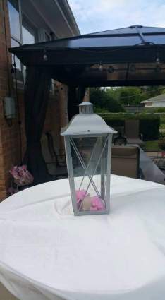 Lantern Centerpiece with Flowers